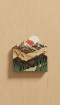 Layered Wood Mountain Landscape Art