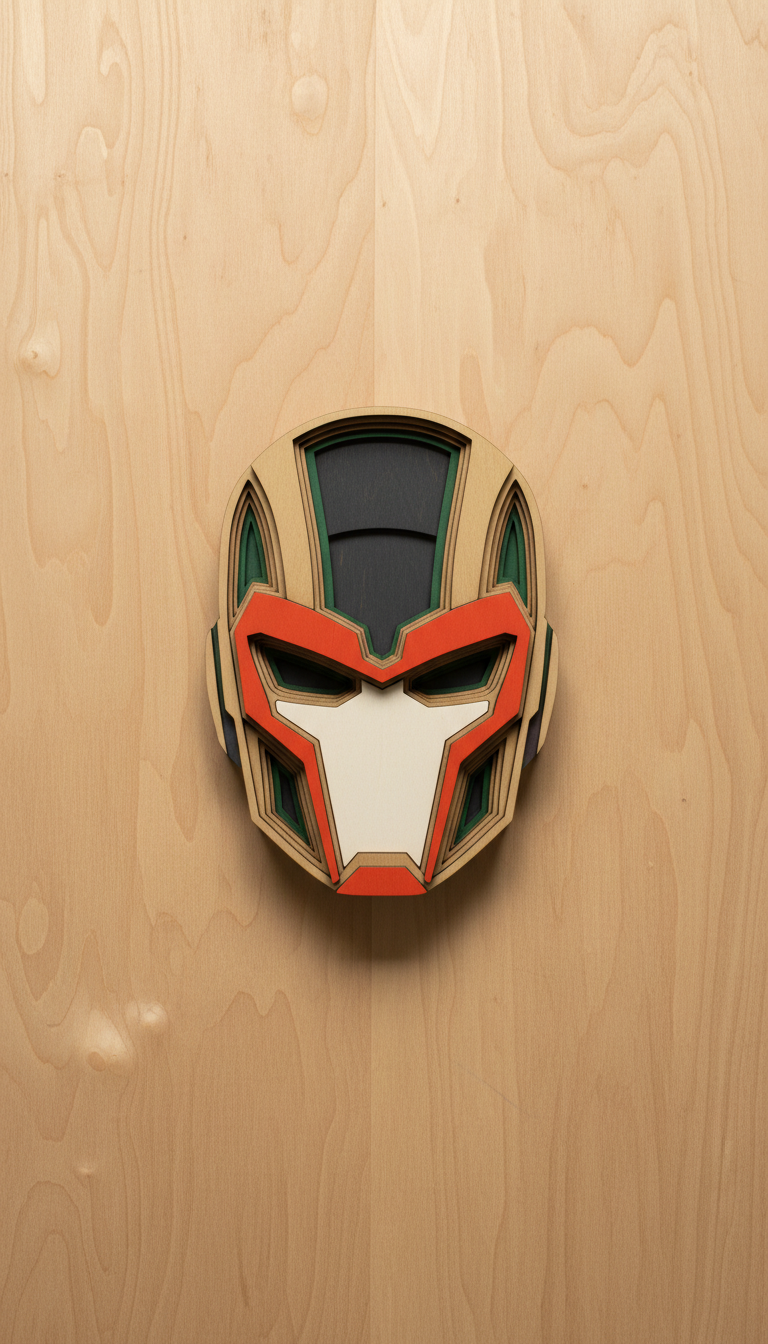Layered Wood Pop Culture Scene